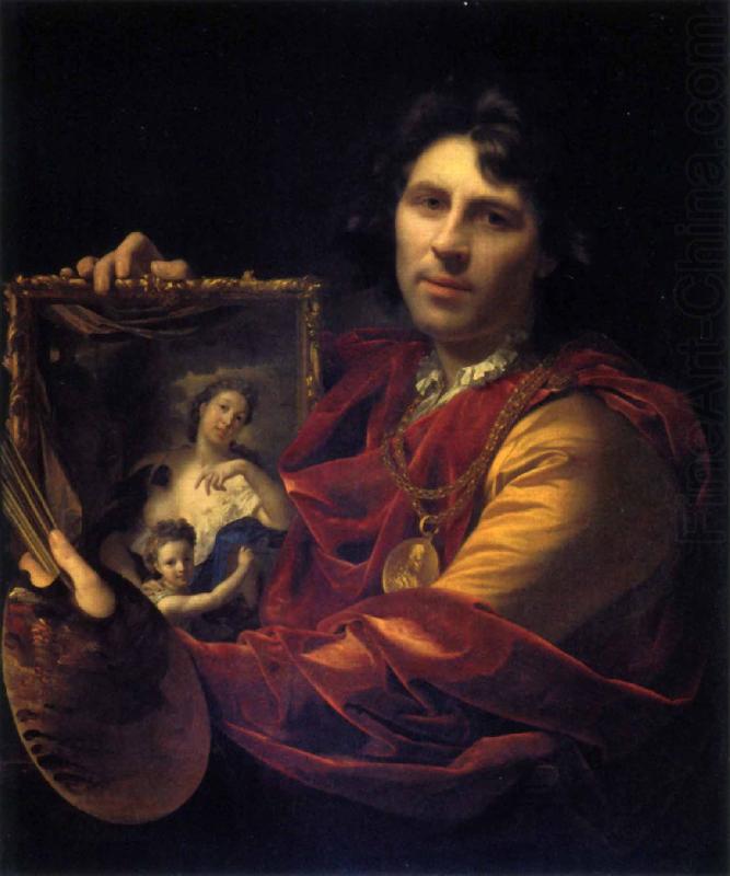 portrait of his wife Margaretha van Rees and their daughter Maria, Adriaen van der werff